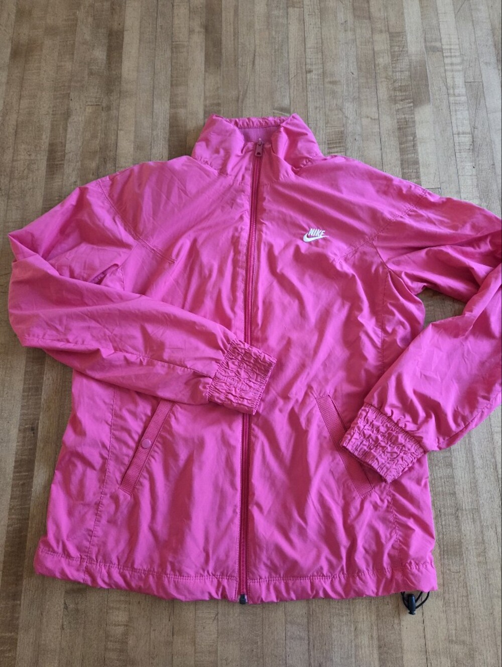 Nike Hot Pink Full-Zip Bomber Windbreaker Jacket Size M (8-10)